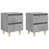 Bed Cabinets & Solid Pinewood Legs 2 pcs Concrete Grey 40x35x50 cm 805860