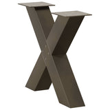 Coffee Table Legs X-Shaped 2 pcs Natural Steel 60x cm Steel 4012963