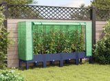 Raised Bed with Greenhouse Cover Rattan Look 160x40x140 cm 4015835