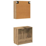 Bathroom Cabinet Set with Shelf Artisan Oak Engineered Wood 3415906