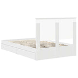 Storage Bed with Headboard White 120 x 190 cm Engineered Wood 3411229