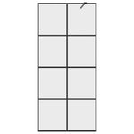 Walk-in Shower Wall with Clear ESG Glass 90x195 cm Black 151034