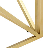 Coffee Table Gold Stainless Steel and Solid Sleeper Wood 349982