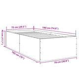 Bed Frame without Mattress Brown Oak 75x190 cm Small Single 3280985