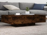 Coffee Table with LED Lights Smoked Oak 85x55x31 cm 836613