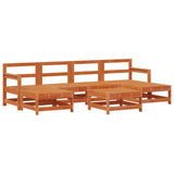 Garden Lounge Set 6 pcs Wax Brown Solid Pine Wood 3418117