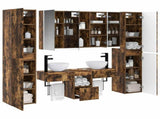 Bathroom Furniture Set 6 pcs Smoked Oak 3407187