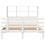 ZNTS Bookcase Bed without Mattress White 140x190cm Solid Wood Pine 3322750