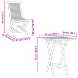 Folding Garden Dining Set 5 pcs Natural Solid Teak Wood 3437394