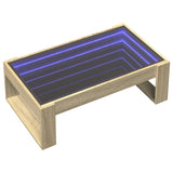 ZNTS Coffee Table with Infinity LED Sonoma Oak 90x53x30 cm 847639