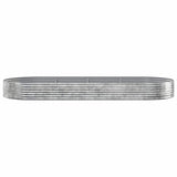 Garden Raised Bed Galvanised Steel 373x140x36 cm Silver 319037
