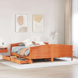 Bed Frame without Mattress Wax Brown 180x200 cm Super King Solid Wood Pine 3301781