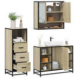 3 Piece Bathroom Furniture Set Sonoma Oak Engineered Wood 3301061
