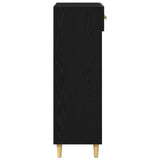 Shoe Cabinet Plain Black Oak 60 x 35 x 105 cm Engineered Wood 8004212
