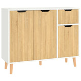 Sideboard White and Sonoma Oak 90x30x72 cm Engineered Wood 326818