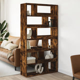 Room Divider Smoked Oak100x33x187.5 cm Engineered Wood 3309505