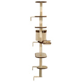 Cat Tree with Sisal Scratching Posts Wall Mounted 194 cm 170589