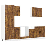 7 Piece Kitchen Cabinet Set Porto Smoked Oak Engineered Wood 3314786