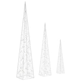 Acrylic Decorative LED Light Cone Set Multicolour 60/90/120cm 328974