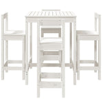 5 Piece Garden Bar Set White Solid Wood Pine 3154741