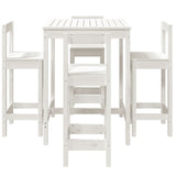 5 Piece Garden Bar Set White Solid Wood Pine 3154741