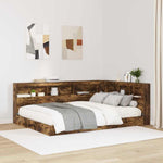 Storage Headboard with Shelf Smoked oak 135 cm Engineered wood 3335553