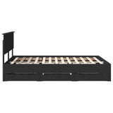 Bed Frame with Drawer Black 150 x 200 cm Engineer Wood 3407971
