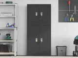 Storage Cabinet 2 pcs Black 60 x 40 x 175 cm Steel Lockable 3438753