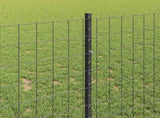 Welded Wire Fence 10 x 1 m PVC-Coated Steel Grey Mesh 3336065