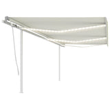 Manual Retractable Awning with LED 6x3.5 m Cream 3070082