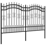 Garden Fence KAMPEN with Spear Top Black 240x125 cm Steel 151086