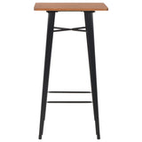 Bar Table Black 60x60x108 cm Solid Pine Wood Steel 280082