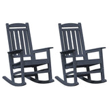 Garden Rocking Chair 2 pcs Navy 70 x 92 x 108cm Plastic 3335811
