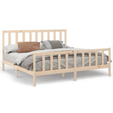 Bed Frame without Mattress 200x200 cm Solid Wood Pine 3106723
