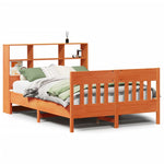 ZNTS Bed Frame without Mattress Wax Brown 120x200 cm Solid Wood Pine 3323226