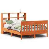 Bed Frame without Mattress Wax Brown 135x190 cm Double Solid Wood Pine 3323238
