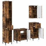 Bathroom Furniture Set Smoked Oak Engineered wood, Metal 3393118