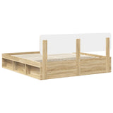Bed Frame with Headboard Sonoma 200 x 200 cm Solid Pine Wood 3412035