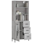 Highboard Grey Sonoma 69.5x34x180 cm Engineered Wood 3189523