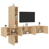 5 Piece TV Wall Units Sonoma Oak Engineered Wood 3216459