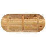 Table Top 140x60x2.5 cm Oval Solid Wood Rough Mango 370111