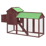 Chicken Coop Mocha 193x65x117 cm Solid Wood Pine 172234