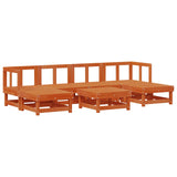 Garden Lounge Set 7 pcs Wax Brown Solid Pine Wood 3418126