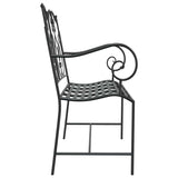 Garden Bench Black 104 x 54 x 93cm Steel 42008113