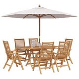 Garden Dining Set 7 pcs Brown Solid Teak Wood 3356879
