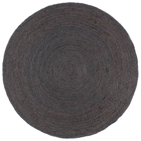 Handmade Rug Jute Round 240 cm Dark Grey 343598