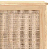 Sideboard Brown 105x30x60 cm Solid Wood Pine and Natural Rattan 345641