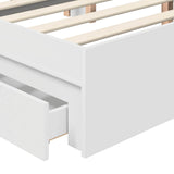 Storage Bed with Drawer White 160 x 200 cm Engineered Wood 3409898