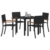 Garden Dining Set 5 pcs Black Powder-Coated Steel 3379416
