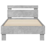 Bed Frame with LED Concrete Grey 80 x 200 cm Engineered Wood 8008997